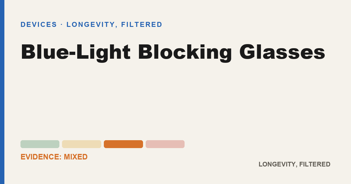 Blue-Light Blocking Glasses, evidence-rated longevity guide