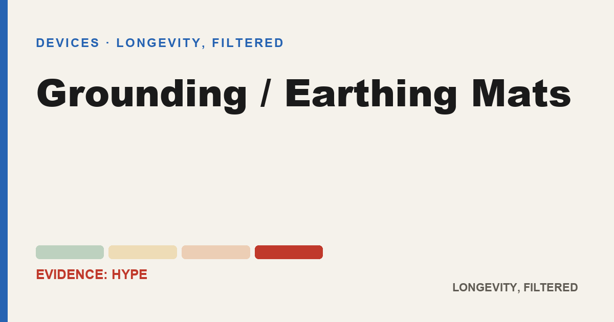 Grounding / Earthing Mats, evidence-rated longevity guide