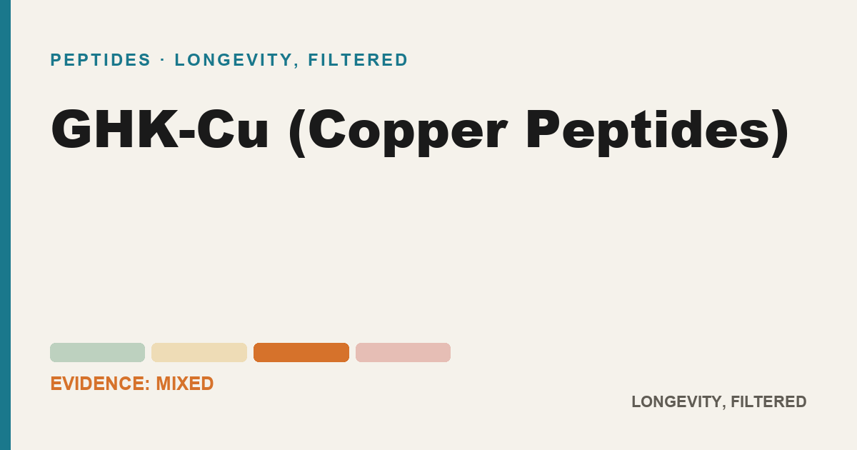 GHK-Cu (Copper Peptides), evidence-rated longevity guide