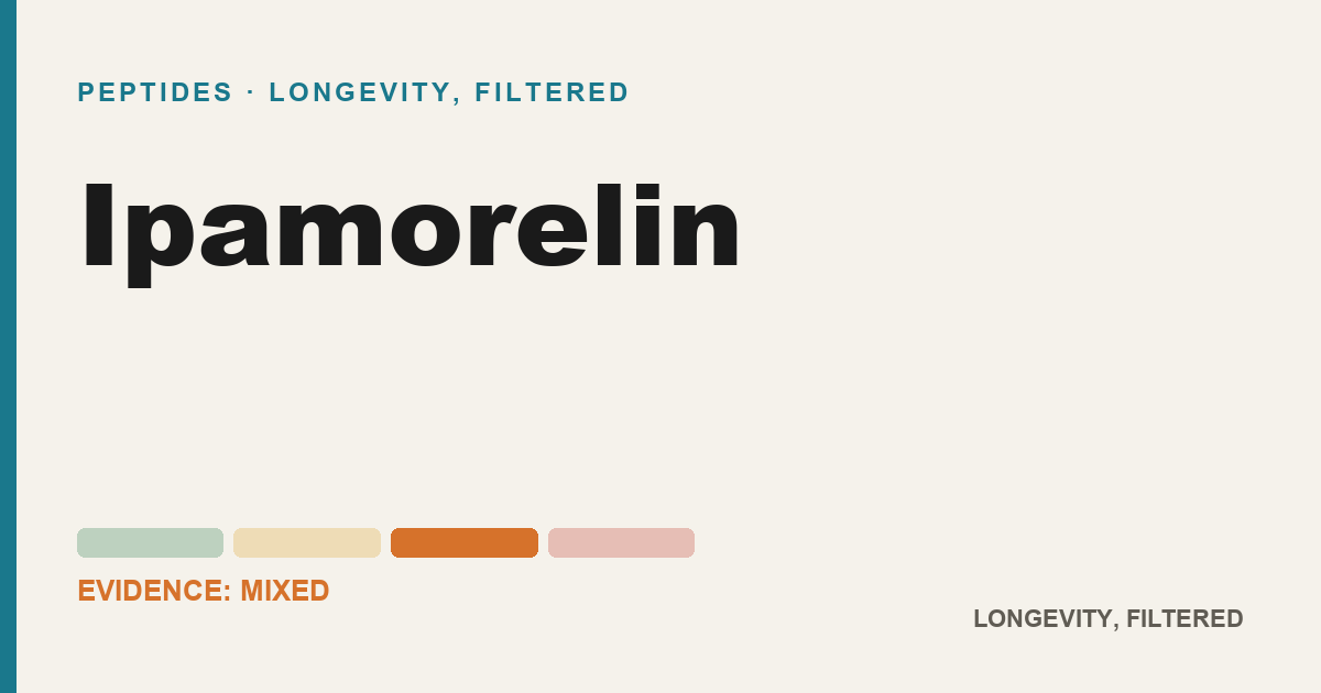 Ipamorelin, evidence-rated longevity guide