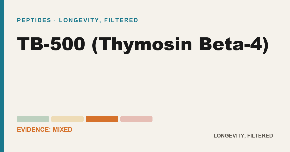 TB-500 (Thymosin Beta-4), evidence-rated longevity guide