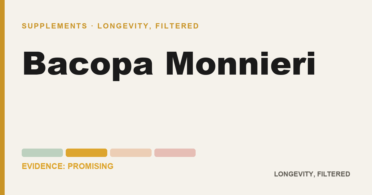Bacopa Monnieri, evidence-rated longevity guide