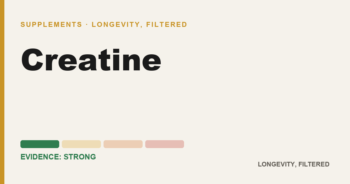 Creatine, evidence-rated longevity guide