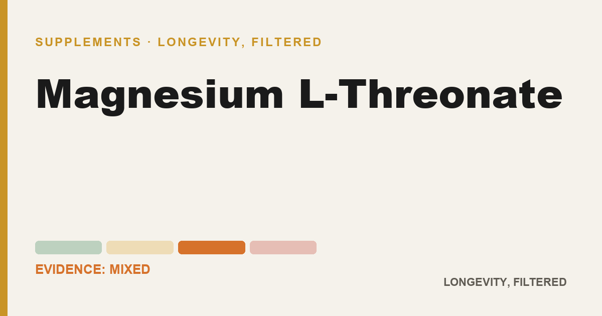 Magnesium L-Threonate, evidence-rated longevity guide