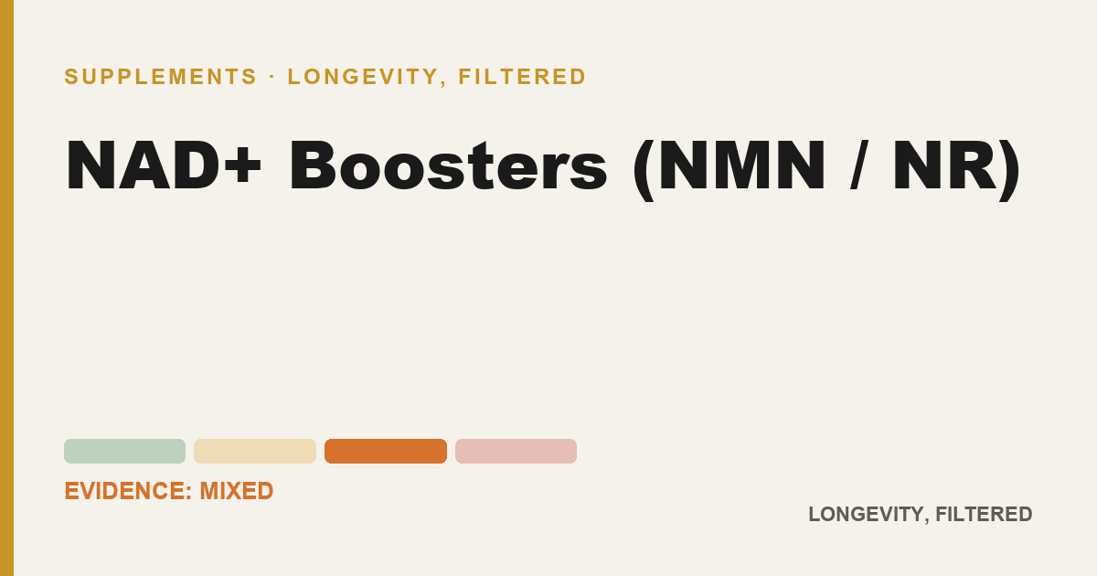 NAD+ Boosters (NMN / NR), evidence-rated longevity guide