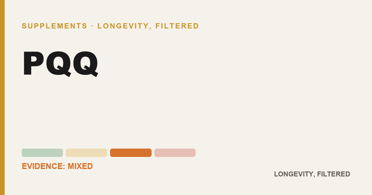 PQQ, evidence-rated longevity guide